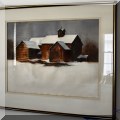 A12. Michael J. Weber "Winter Stillness" watercolor painting. Painting 21"h x 28"w 